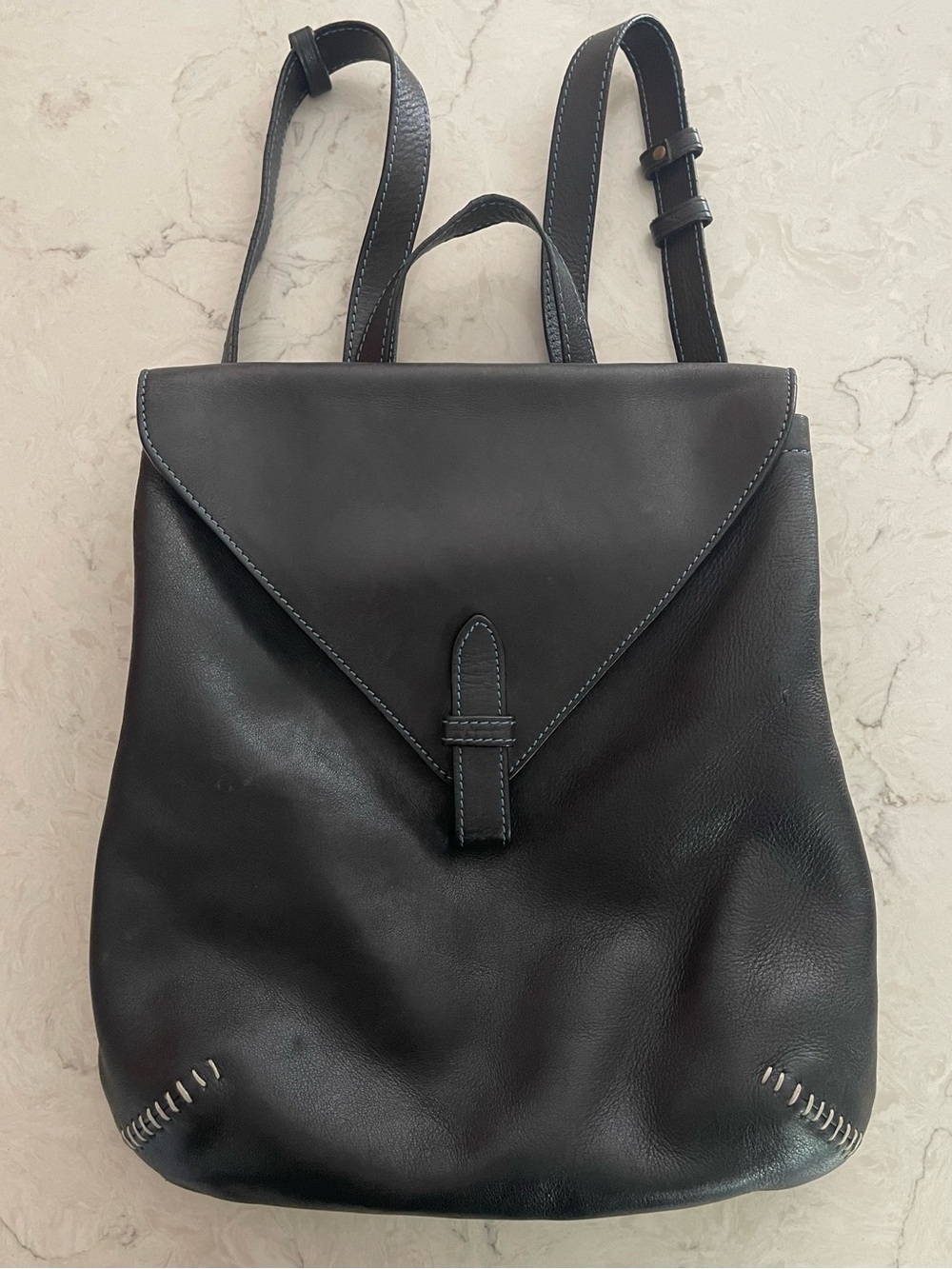 Ellington Black Leather Backpack, as seen in Sundance Catalog! EUC, rare find!